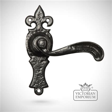 black fleur de lys door handles